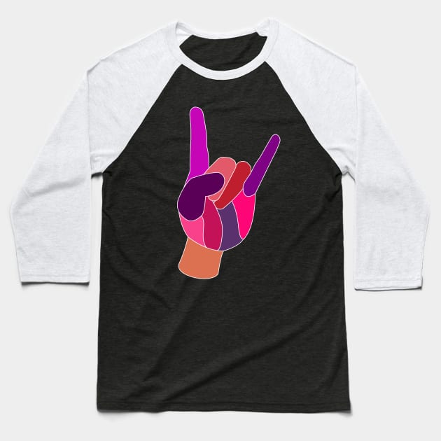 Rock On Baseball T-Shirt by QueenieLamb